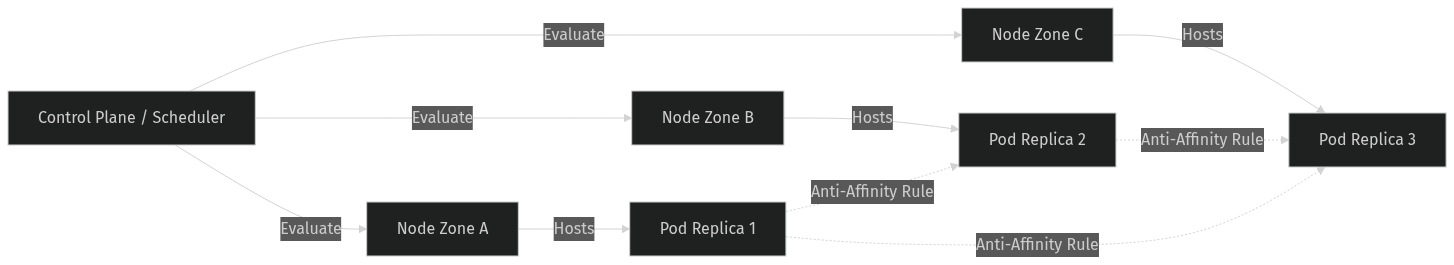 Architecture: Pod affinity and anti-affinity for high availability across zones